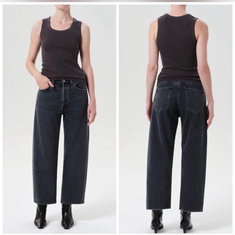 Agolde Arc Jean Wide Leg In Faded Black